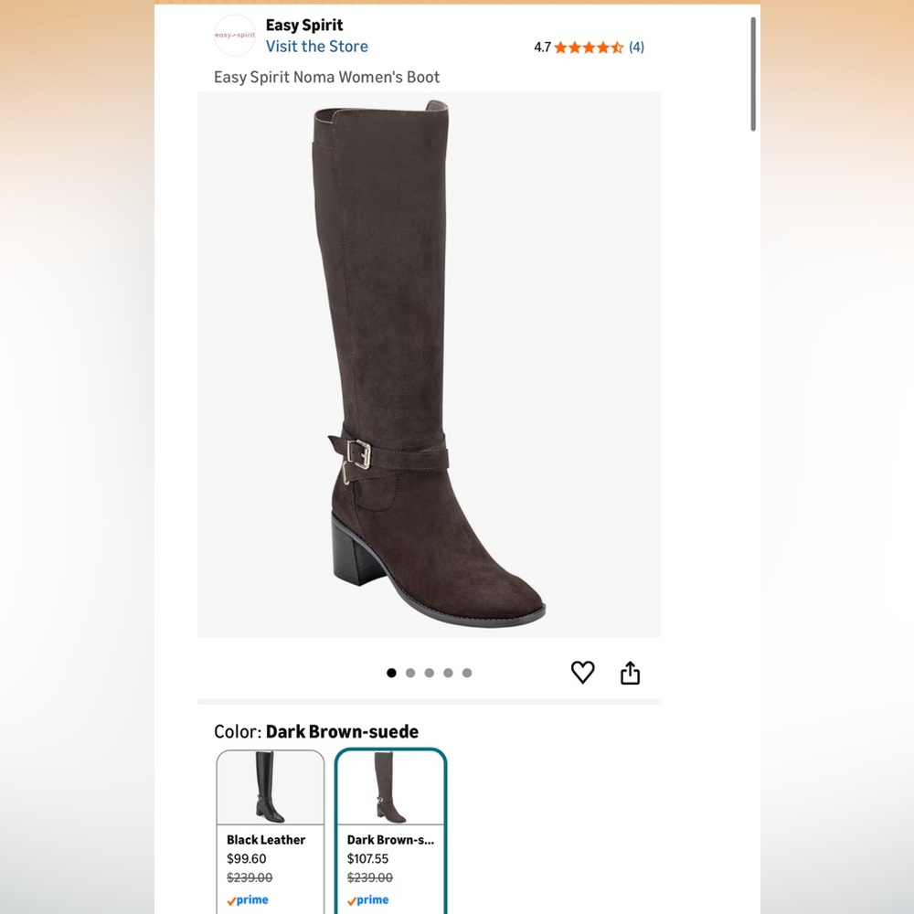 NWT NIB easy spirit Nova Dark Brown Boot - Picture 2 of 6